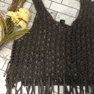 NWT Forever 21 Moss Green Fringe Knit Tank Top